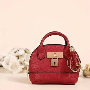Vibrant Red Mini Bag with Gold Hardware